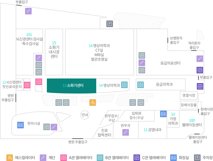 층별안내 1F 소화기센터