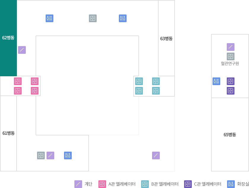 층별안내 6F 62병동