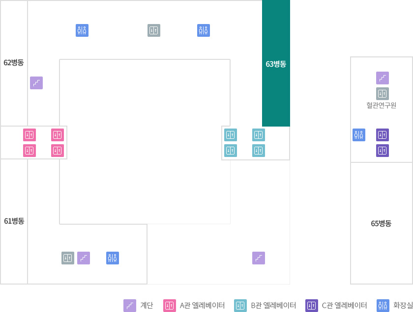 층별안내 6F 63병동