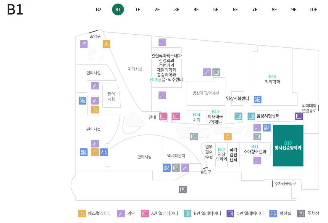 방사선종양학과 위치이미지